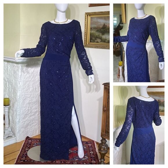 Lauren Ralph Lauren Evening Lace & Sequin Ball Gown - Picture 1 of 14